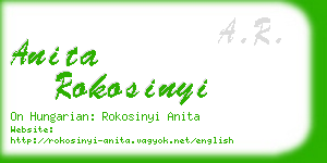 anita rokosinyi business card